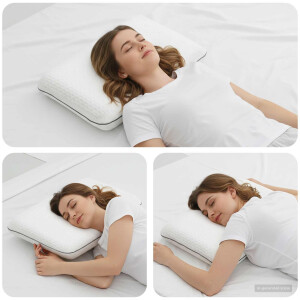 vidaXL Slapen kussen Effen Wit 30 x 50 x 9 cm Gelschuim