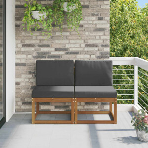 vidaXL 2 Stuk Buiten Midden Sofa Massief Acaciahout