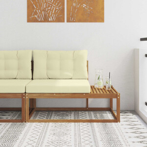 vidaXL Buiten Eindbank met kussen Naturel 115 x 83 x 73 cm