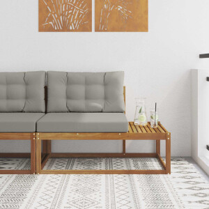 vidaXL Buiten Eindbank met kussen Naturel 115 x 83 x 73 cm