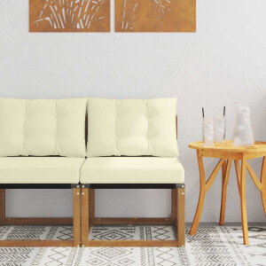 vidaXL Buitenzitmiddelsofa Massief acaciahout en Textilene Stof