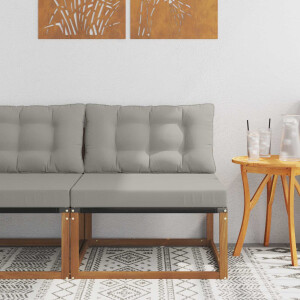 vidaXL Buiten Midden Sofa Massief Acaciahout en Textilene Naturel