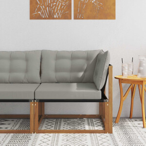 vidaXL Buiten Hoek Sofa Massief Acaciahout en Textilene Naturel