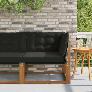 vidaXL Buiten Hoek Sofa Massief Acaciahout en Textilene Naturel