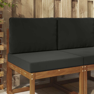 vidaXL Buiten bankkussen 2 pcs Zwart Polyester