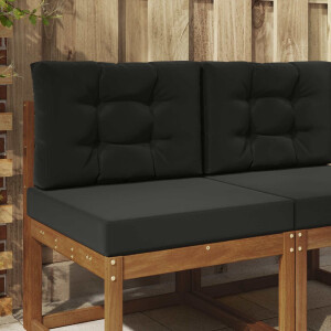 vidaXL Buiten bankkussen 2 pcs Zwart Polyester