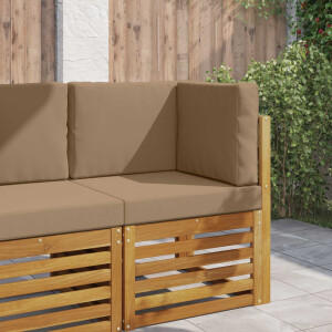 vidaXL Buiten bankkussen 3 pcs Taupe Polyester