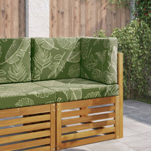 vidaXL Buiten bankkussen 3 pcs Bladontwerp Polyester