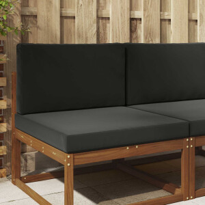 vidaXL Buiten bankkussen 2 pcs Zwart Polyester