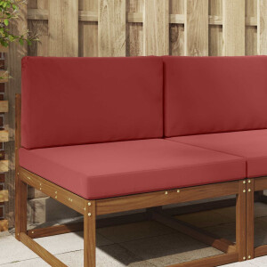 vidaXL Buiten bankkussen 2 pcs Wijnrood Polyester
