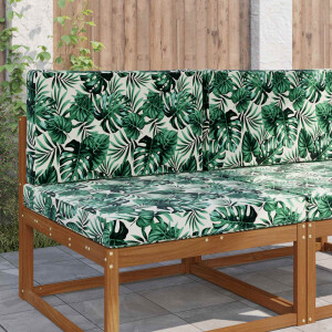 vidaXL Buiten bankkussen 2 pcs Bladpatroon Polyester