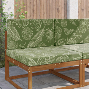 vidaXL Buiten bankkussen 2 pcs Bladontwerp Polyester