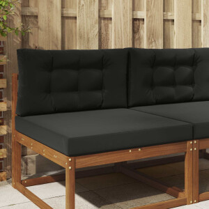 vidaXL Buiten bankkussen 2 pcs Zwart Polyester