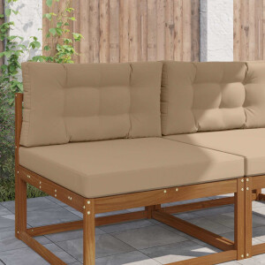 vidaXL Buiten bankkussen 2 pcs Taupe Polyester