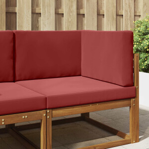 vidaXL Buiten bankkussen 3 pcs Wijnrood Polyester
