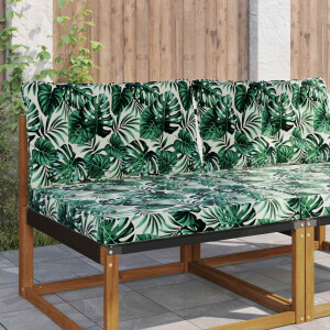 vidaXL Buiten bankkussen Polyester Bladpatroon 80 x 68,5 x 8 cm