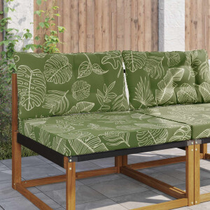 vidaXL Buiten bankkussen Polyester Bladontwerp 80 x 68,5 x 8 cm