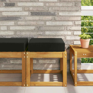 vidaXL Buiten Zitkussen Zwart 40 x 40 x 8 cm 100% Polyester