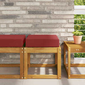 vidaXL Buiten Zitkussen Wijnrood 40 x 40 x 8 cm 100% Polyester