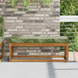 vidaXL Buiten Zitkussen Groene Bladeren 111,5 x 40 x 8 cm
