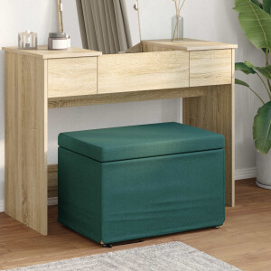 vidaXL Kruk Donkergroen 61 x 41 x 40 cm Stof en Geëngineerd Hout