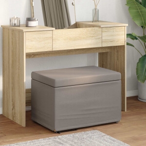 vidaXL Kruk Taupe 61 x 41 x 40 cm Stof en Geëngineerd Hout