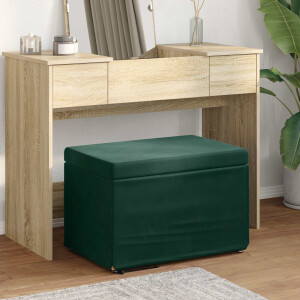 vidaXL Kruk Donkergroen 61 x 41 x 40 cm Velvet en Gefabriceerd Hout