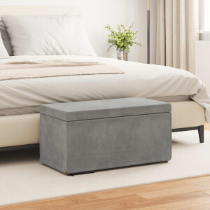 vidaXL Kruk Lichtgrijs 81 x 41 x 40 cm Velvet en Gefabriceerd Hout