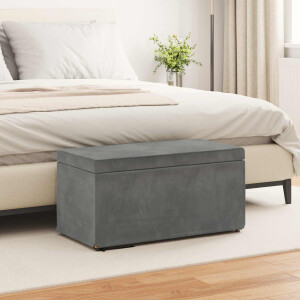 vidaXL Kruk Donkergrijs 81 x 41 x 40 cm Velvet en Gefabriceerd Hout
