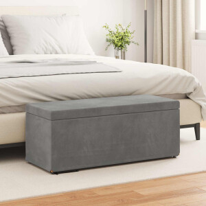 vidaXL Kruk Donkergrijs 101 x 41 x 40 cm Velvet en Gefabriceerd Hout