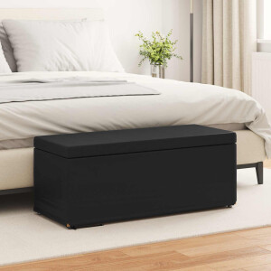 vidaXL Kruk Zwart 101 x 41 x 40 cm Nepleer en Gefabriceerd Hout