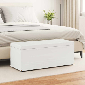 vidaXL Kruk Wit 101 x 41 x 40 cm Nepleer en Gefabriceerd Hout