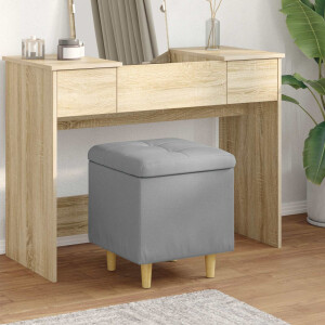 vidaXL Poef met Opbergruimte Lichtgrijs 40 x 40 x 45 cm Stof