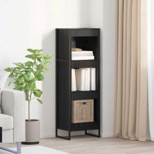 vidaXL Boekenkast Zwart Eiken 40 x 30 x 121 cm Bewerkt hout