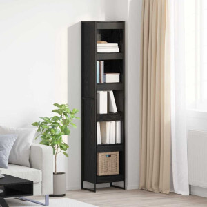 vidaXL Boekenkast Zwart Eiken 40 x 30 x 189,5 cm Bewerkt hout