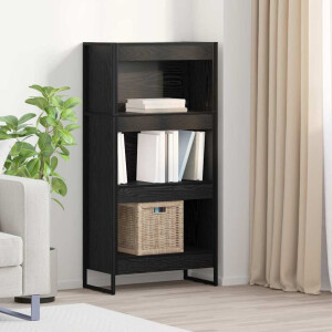 vidaXL Boekenkast Zwart Eiken 60 x 30 x 121 cm Bewerkt hout