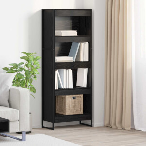 vidaXL Boekenkast Zwart Eiken 60 x 30 x 155 cm Bewerkt hout