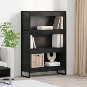 vidaXL Boekenkast Zwart Eiken 80 x 30 x 121 cm Bewerkt hout