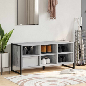 vidaXL Schoenenkast Grijs Sonoma 100 x 35 x 44 cm Bewerkt hout