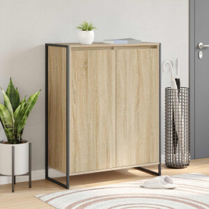 vidaXL Schoenenkast met opslag Sonoma 79 x 36 x 100 cm Bewerkt hout