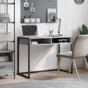 vidaXL Bureau met opslag Grijs Sonoma 100 x 50 x 75 cm Bewerkt hout
