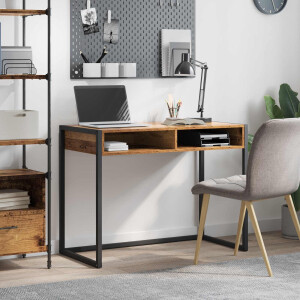 vidaXL Bureau met opslag Oud Hout 100 x 50 x 75 cm Bewerkt hout