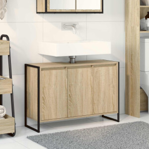 vidaXL Badkamer Kast met opslag Sonoma 90 x 30 x 60 cm Bewerkt hout