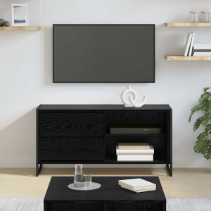 vidaXL TV-kast met lade Zwart Eiken 100 x 36 x 49,5 cm Bewerkt hout