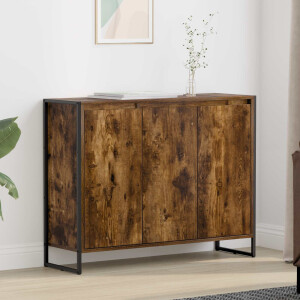 vidaXL Bijzetkast Rook Eik 96,5 x 30 x 75 cm Bewerkt hout