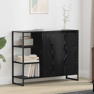 vidaXL Bijzetkast Zwart Eiken 96.5 x 30 x 75 cm Bewerkt hout