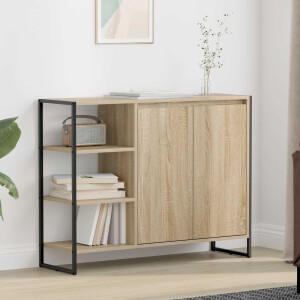 vidaXL Bijzetkast Sonoma 96.5 x 30 x 75 cm Bewerkt hout