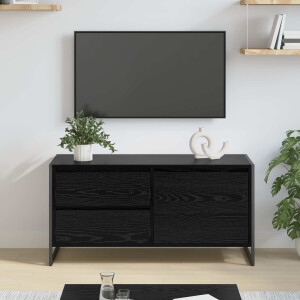 vidaXL TV-kast met lade Zwart Eiken 100 x 36 x 49.5 cm Bewerkt hout