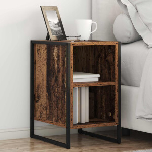 vidaXL Nachtkastje 2 pcs Oud Hout 39.5 x 30 x 50 cm Bewerkt hout