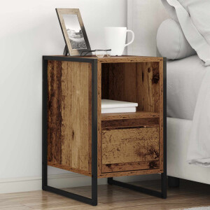 vidaXL Nachtkastje met lade Oud Hout 39,5 x 30 x 50 cm Bewerkt hout